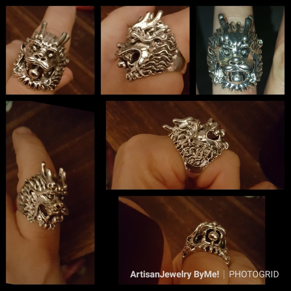 MythicChinese Dragon Hmong Silver Spirit Fire Ring